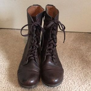 ZigiSoho Brown Leather combat boots